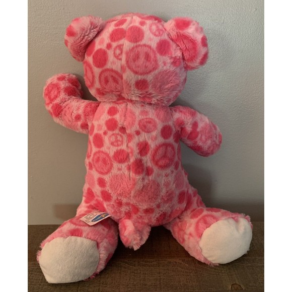 Teddy Mountain Pink Peace Sign Bear 16" Plush Musical Plays Twinkle Little Star - Picture 2 of 9